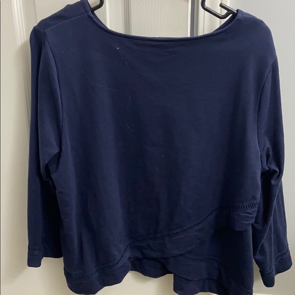 Crown and ivy navy short sweatshirt - Picture 3 of 4
